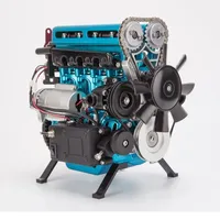 TECHING 4 Cylinder Car Engine Kit Full Metal Upgraded Version  Car Engine Model Puzzle Toys Gift