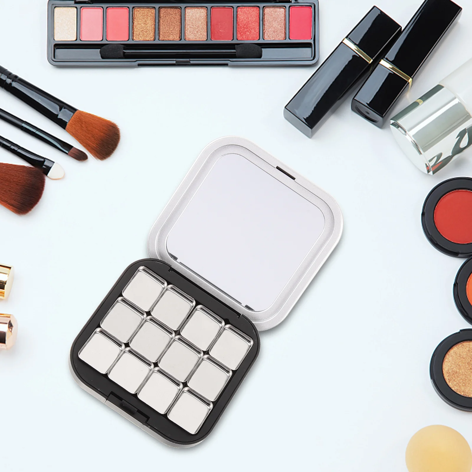 2 Pcs Eye Shadow Blush Highlighter Box Eyeshadow Tray Magnetic Makeup Palettes Empty Plastic Holder Women Child Case Pallet