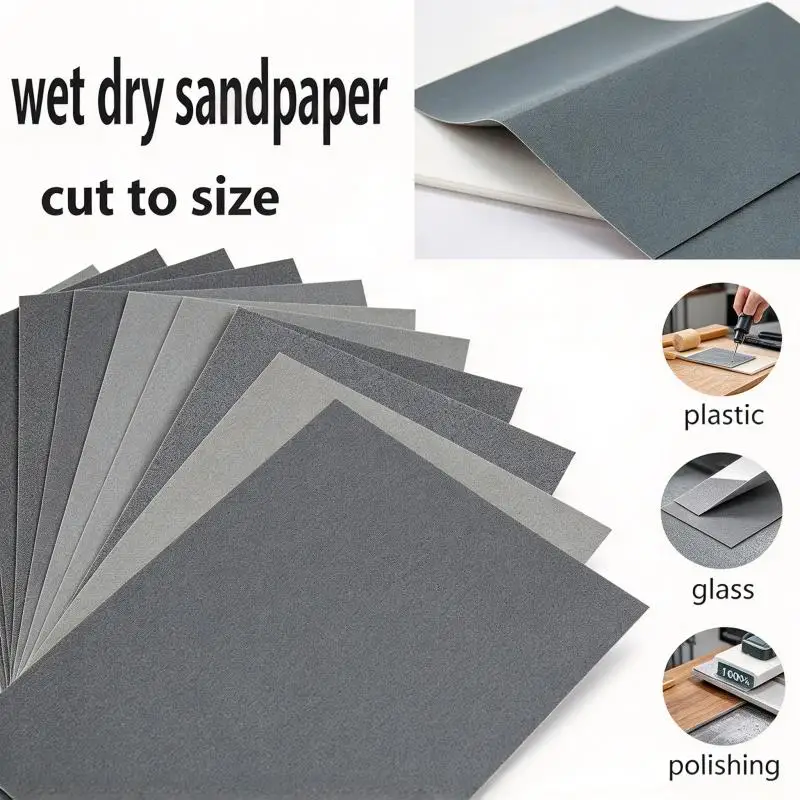 Sandpaper Water/Dry Sanding Paper 80 280 800 1000 2000 2500 4000 Grit Abrasive Sander Paper for Wood Metal Automotive Polishing