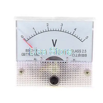 Rectangle Dial Panel Gauge Voltage Voltmeter DC 0-5V 85C1-V