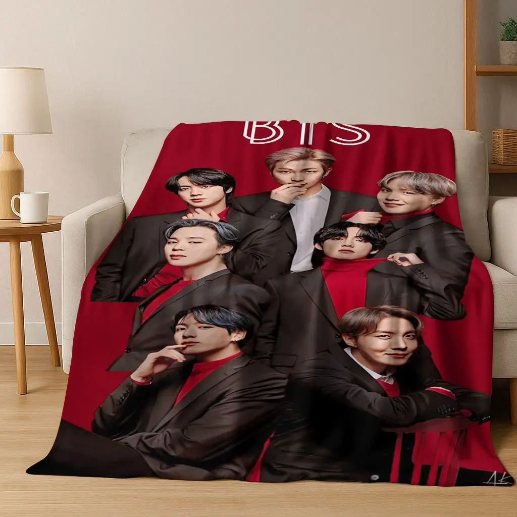 Lo último en manta de franela B-BTS Kim JIN SUGA V Star, manta suave y cálida para dormitorio, sala de estar, cama, viaje, Camping, Picnic, regalo