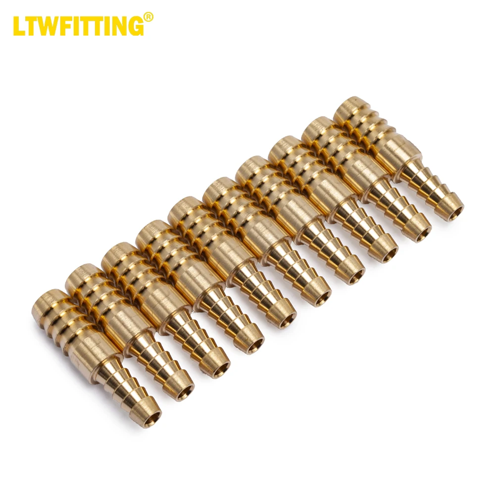 

LTWFITTING Brass Barb Hose Reducing Splicer Mender 1/8-Inch ID Hose x 1/4-Inch ID Hose Fitting Air Water Fuel Boat(Pack of 10)