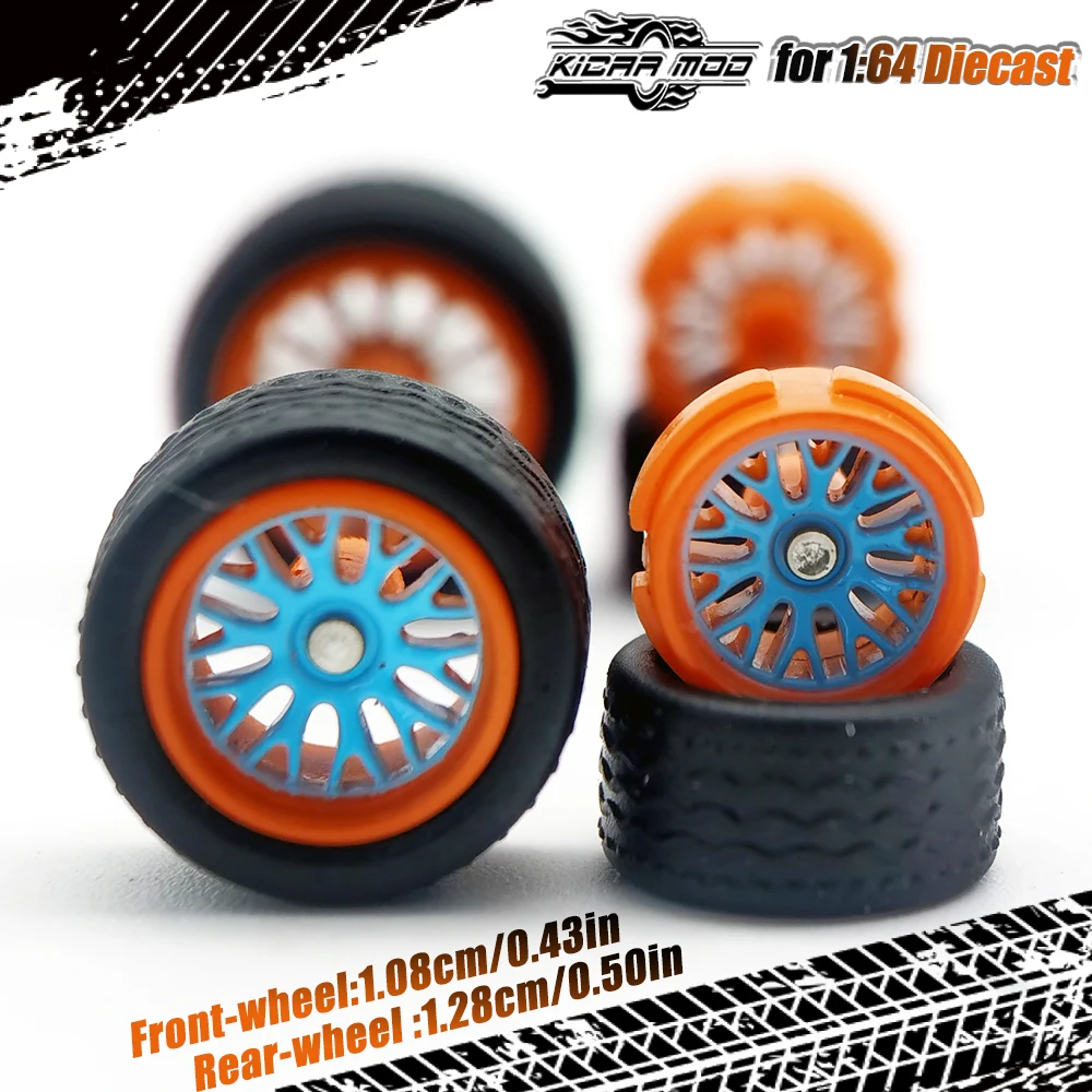 1/64 Gulf Series Räder mit Gummireifen für Diecast Modellautos Matchbox Tomica Supercar D:11*13mm 1 Set – Detail 6