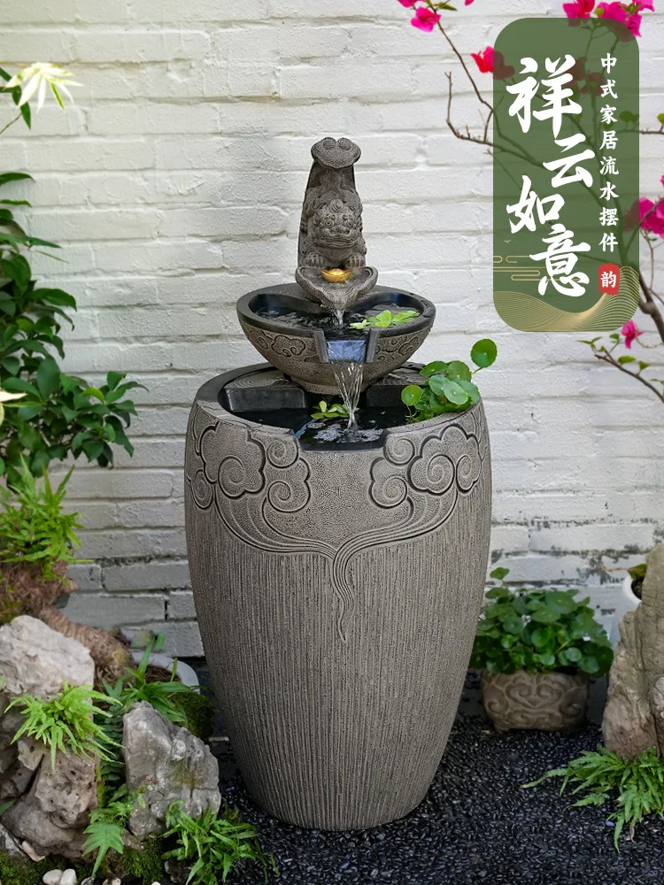 Indoor and outdoor running water ornaments Circulating water Fish pond Floor water system landscape