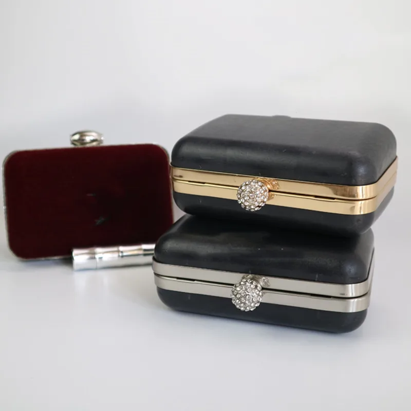 13.5*9 Cm Square Case Gold Sweep Gold 2 Color Shaved Head Fastener Bring Drill Fashion Hand Bag Parts Box Clutches Purse Frame