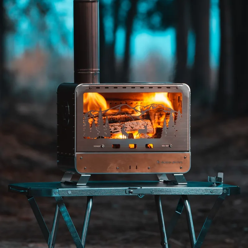 سطح المكتب ماستر في الهواء الطلق موقد الخشب المحمولة التخييم خيمة مدفأة سطح المكتب عرض موقد فرن متعدد الوظائف