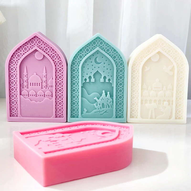 Mosque architectural style silicone mold, prayer and prayer themed candle mold, aromatherapy gypsum ornaments