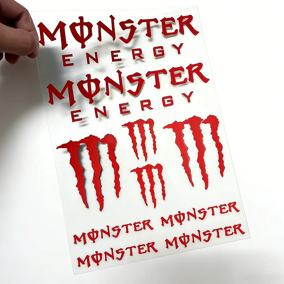 

Красные виниловые наклейки Monster Energy с логотипом для мотоциклетных шлемов