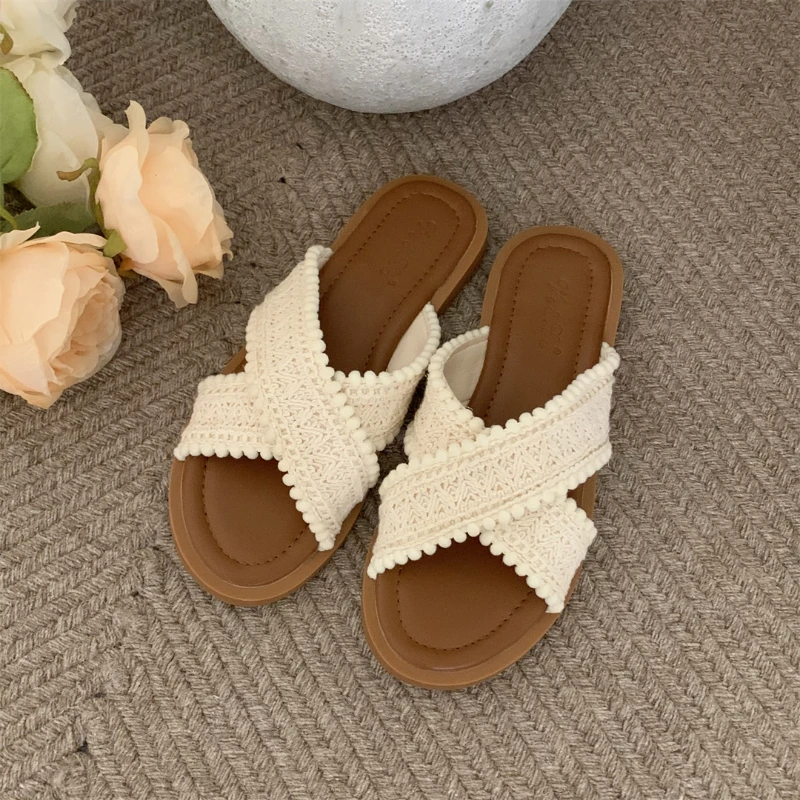 Flat Bottom Non-slip Wear-resistant Lightweight Comfortable Casual Fashion Solid Color Simple Summer New Slippers Zapatos Mujer