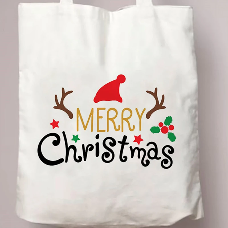 

Canvas Shoulder Bag Women Letter Print Canvas Bag Festive Reusable Eco-friendly Tote Bag for School Shopping Party Daily Casual