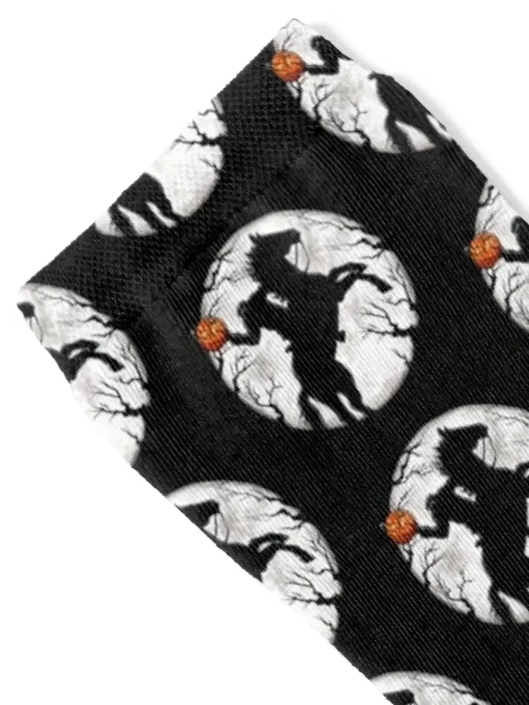 Halloween Headless Horseman Legend of Sleepy Hollow Spooky Pumpkin Socks warm winter basketball Run Novelties Socks Woman Men's