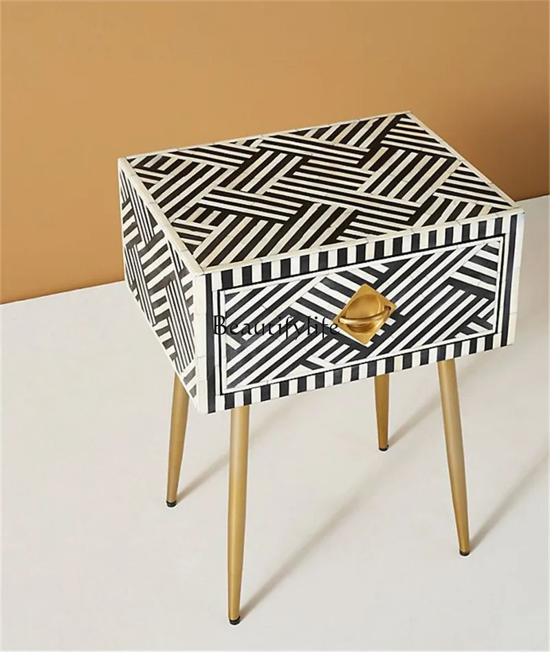 

French light luxury fashion simple bedside table modern bedroom bedside table