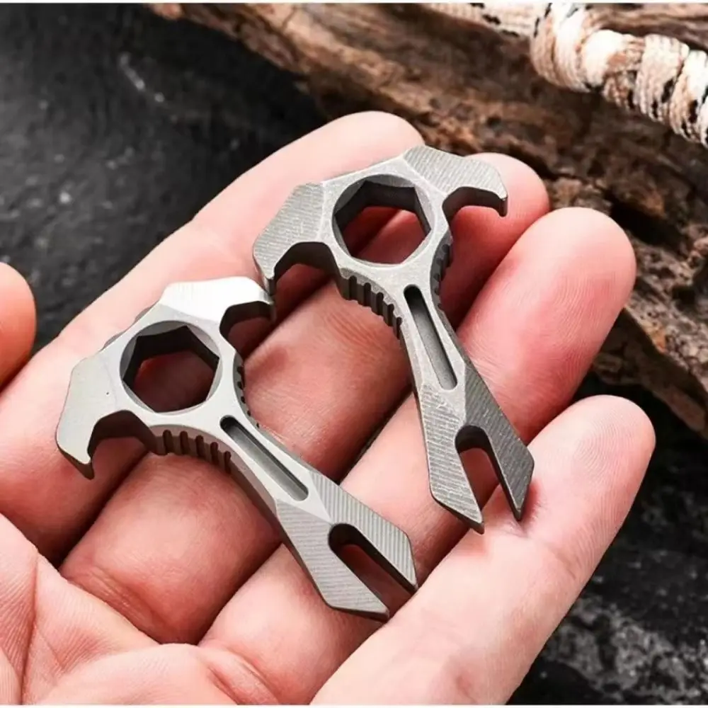 Pry Rod With 2*13mm Groove Small Pry Bar TC4 Titanium Alloy Multifunction Decorative Pendant Portable Durable Wrench Hand Tools