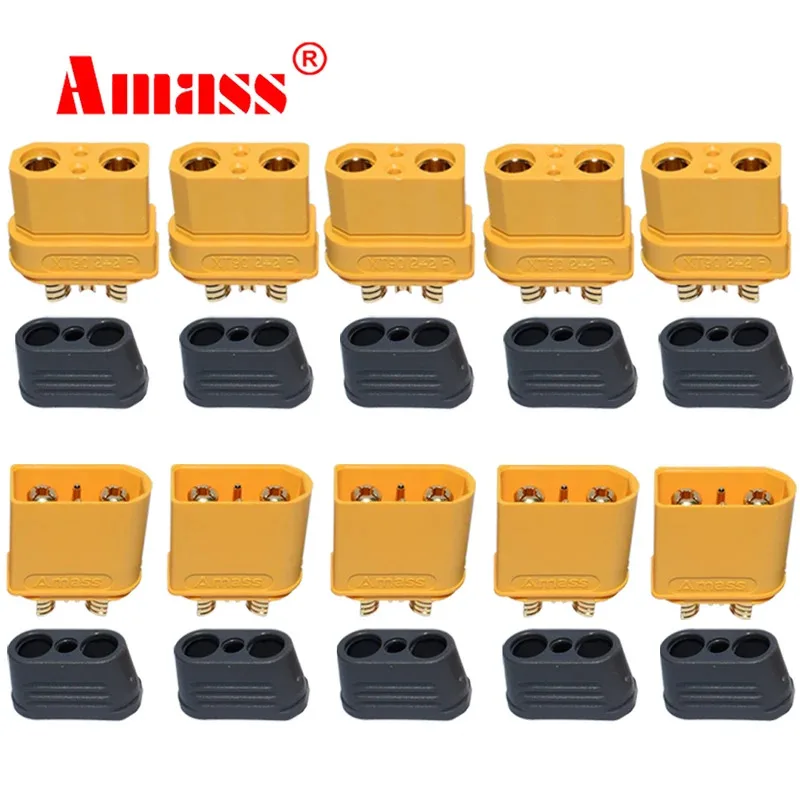 Amass XT90 2+2 Plug Connectors 4.5mm Gold Bullet Plated Connector Plug Male Female For RC Model Battery Amass XT90 2 2 Plug