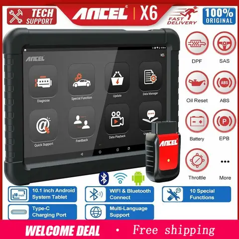 Ancel X6 OBD2 Scanner Bi-directional All System Diagnostic ABS SAS DPF TPMS IMMO