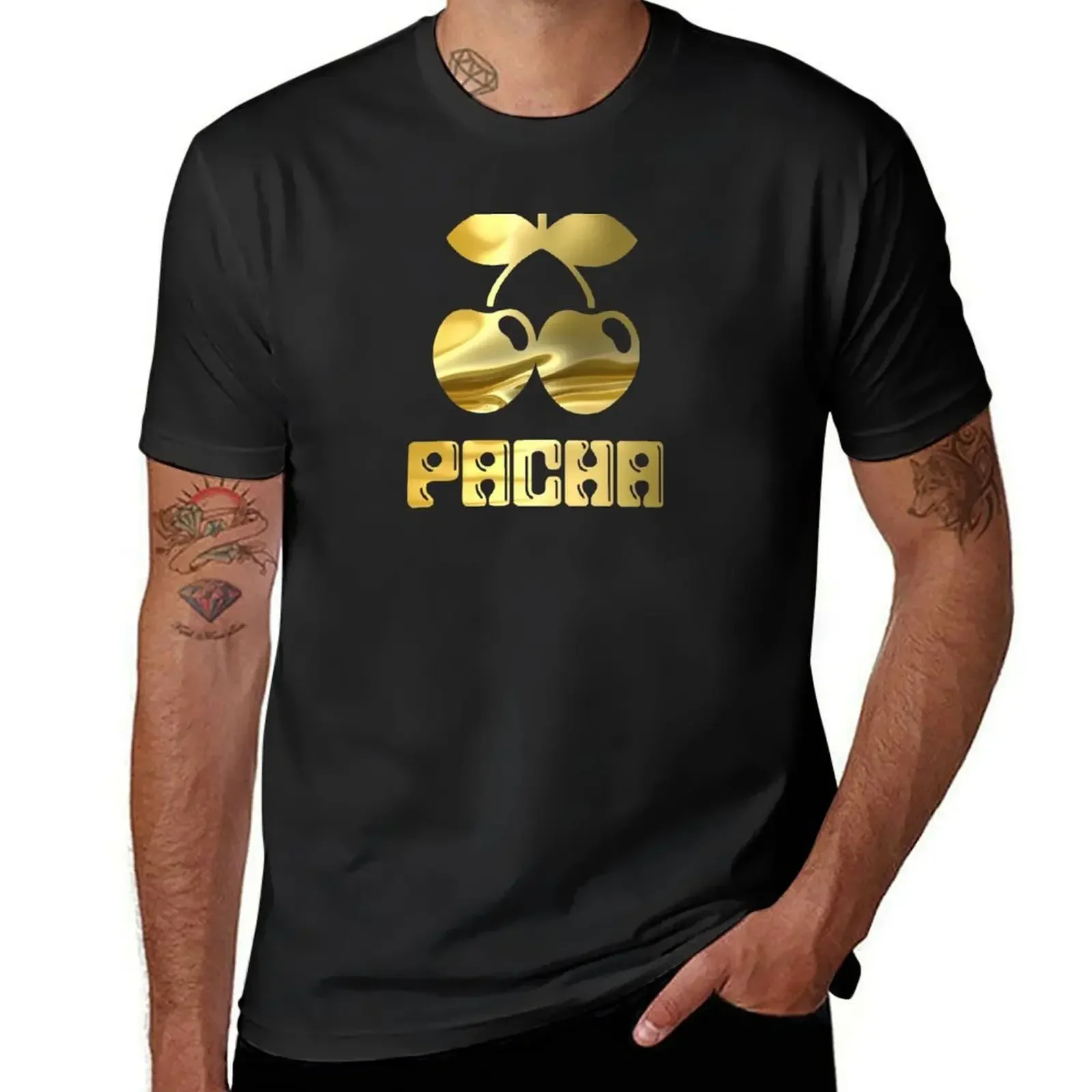 Mens vintage t shirts Pacha Ibiza club gold edition - Ibiza island T-Shirt tops for a boy men clothing oversized graphic Summer