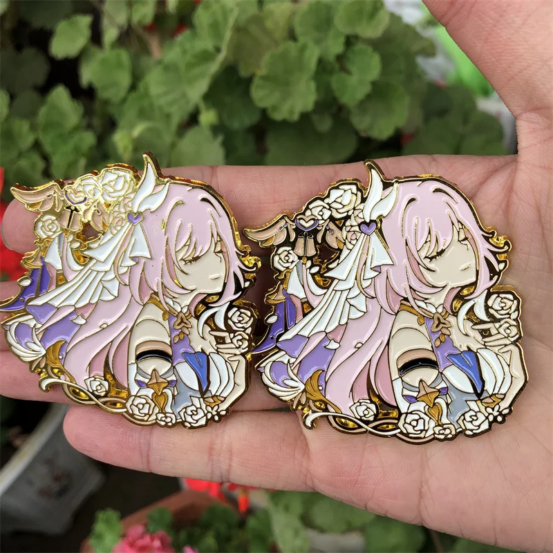 Honkai Impact 3 Elysia Badge Cosplay Costume Accessories Brooch Pin Game Anime Backpack Pendant Metal Prop Gift image 2