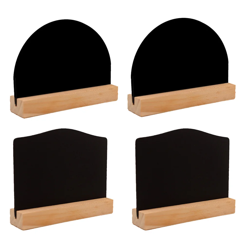 

4 PCS Blackboard Ornaments Double-sided with Base Christmas Decoration Mini Writing Wedding