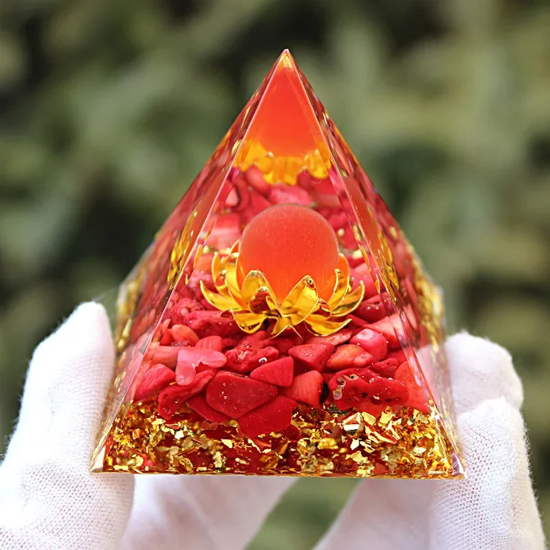 Exploding crystal gravel pyramid household resin dripping handicraft table ornament baby room decoration