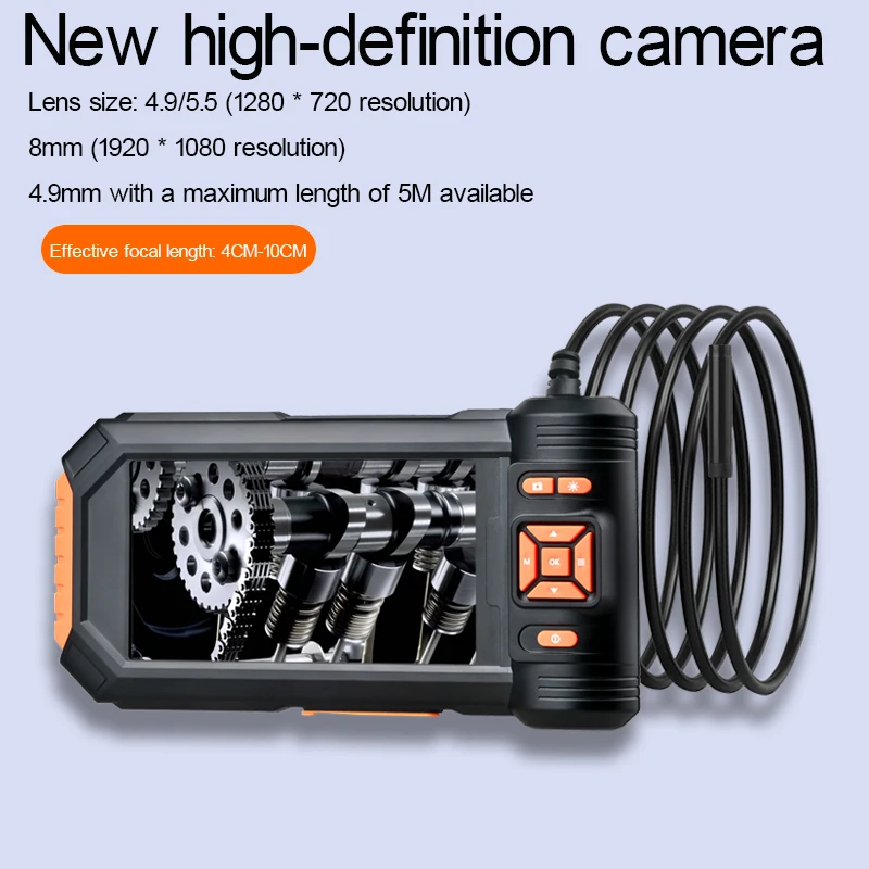 5 Inch IPS Screen Industrial Endoscope Camera 1080P Single Dual Triple Lens 8mm IP67 Borescope Inspection Camera for Car Sewer