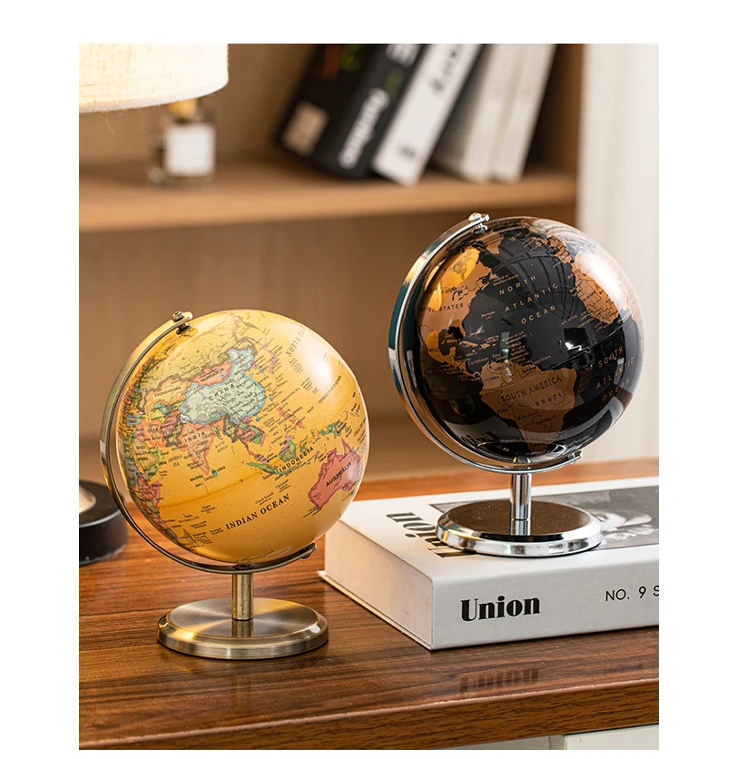 Home Decor Zubehör Retro Weltkugel Moderne Lernweltkarte Globus Kinder Studie Schreibtisch Dekor Globus Geographie Kinder Bildung – Detail 4