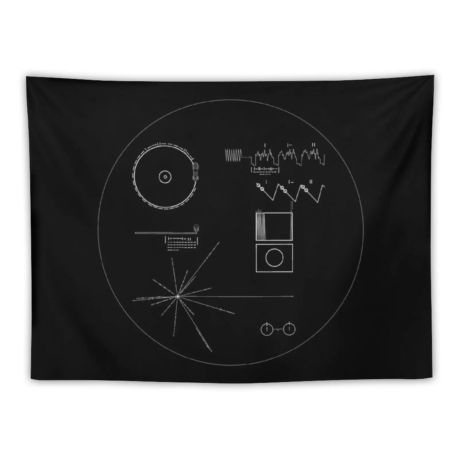 

New The Voyager Golden Record Tapestry Room Decor Korean Style Home Decoration Wall Deco