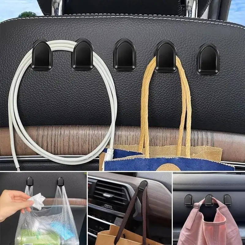 1/10Pcs Auto Accessories Mini Car Hooks Interior Storage Holder For USB Cable Headphone Key Self-Adhesive Wall Hanging Hook