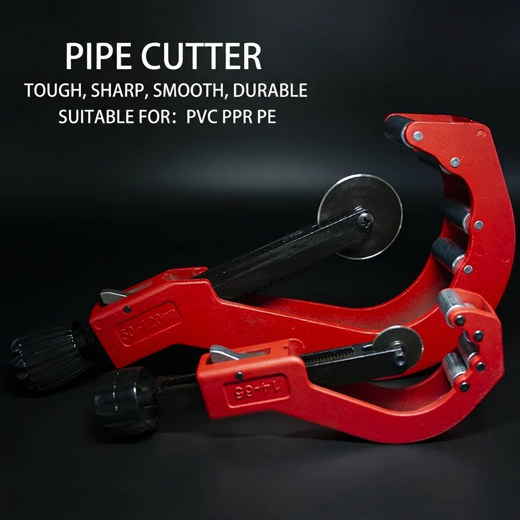 PVC Pipe Cutter - Ratchet Design Plastic Pipe Cutting Tool for Home Plumbing Garden Hose Repair