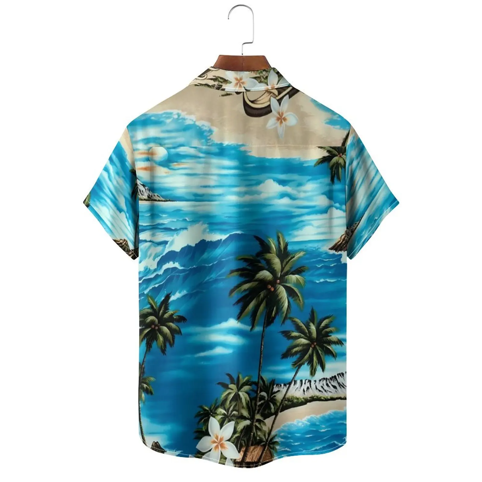 Summer Fashion Mens Hawaiian Shirts Short Sleeve Button Coconut Tree Printed Casual Beach Aloha Shirt Plus Size 4XL Hombre Ropa