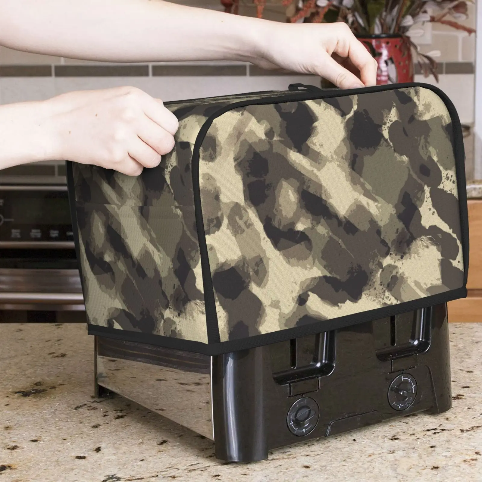 Camouflage Pattern 2 Slice Toaster Cover For Kitchen Small Appliance Toaster Cover Machine Washable Toaster Cover With Pocket