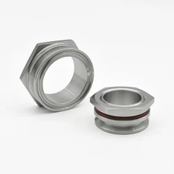Sanitory Tri Clamp Kettle Weldless Bulkhead ,Tri-Clover Homebrew Bulkhead Compression Fitting 304 Stainless Steel 1.5