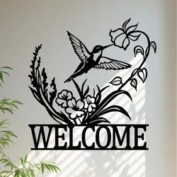 Indoor and Outdoor Minimalist Metal Wall Decorations Owl Butterfly Hummingbird Welcome Signs