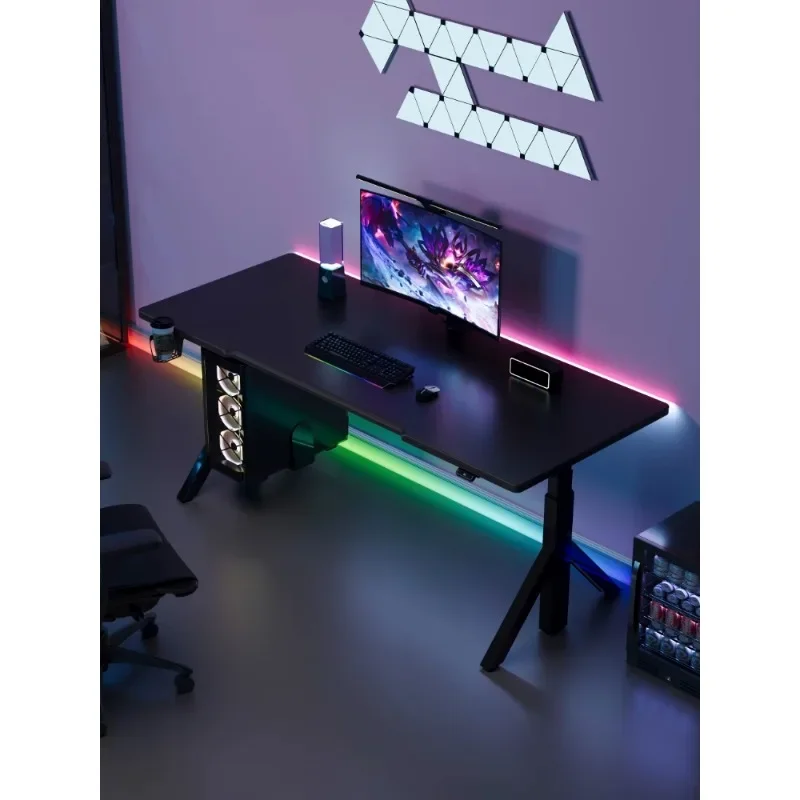 High-end e-sports table Electric lift computer table Household black desk