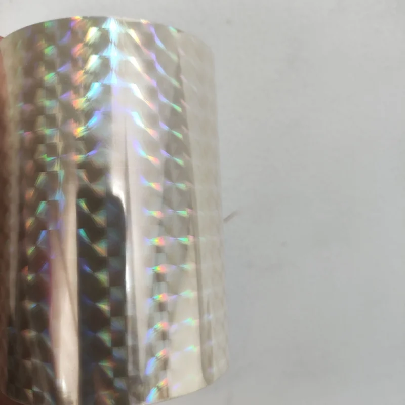 

Holographic foil transparent lattice pattern stamping foil hot press on paper or plastic transfer film