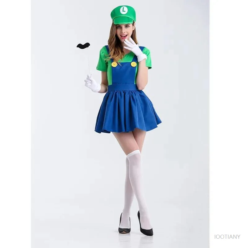 

Halloween Carnival Party Anime Super Brothers Plumber Cosplay Costume Stage Show Funny Women's Costume