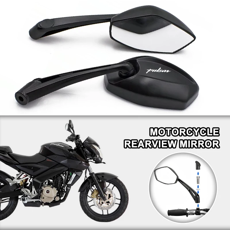Accesorios de espejo retrovisor de motocicleta de gran angular ajustable para Bajaj Dominar 400 Dominar250 Pulsar Touring200 Pulsar-ns200