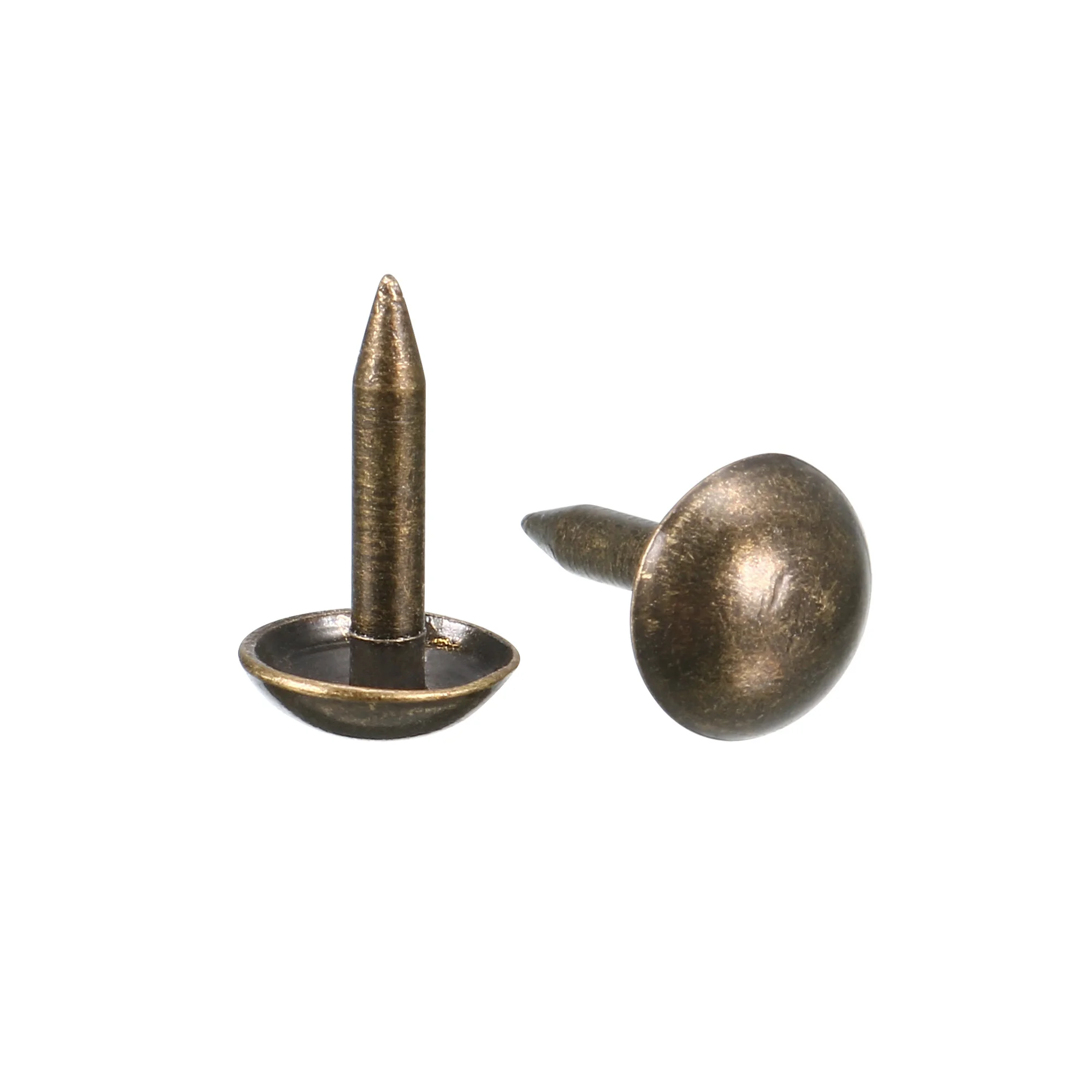 UXCELL 100Pcs Upholstery Nails Tacks 6/7/9/11/14/19mm Dia Retro Round Thumb Push Pins Bronze Tone for Furniture Sofa Headboards