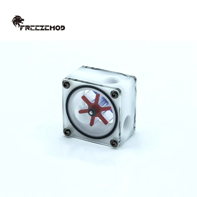 مقياس تدفق المياه من FREEZEMOD، عداد السرعة 3 طرق بوم + فتحات أكريليك G1/4 بوصة × 3 41 مم أسود/أبيض، LSJ-PO1