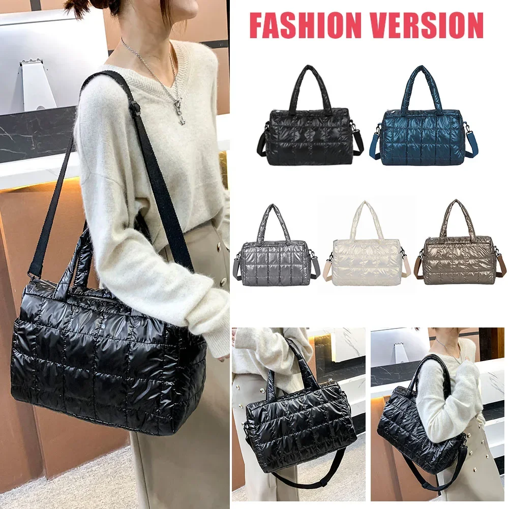 Women Top-Handle Bags Women Pure Color Nylon Crossbody Bag Casual Ladies Large Capacity Shoulder Bags for Shopping Travel