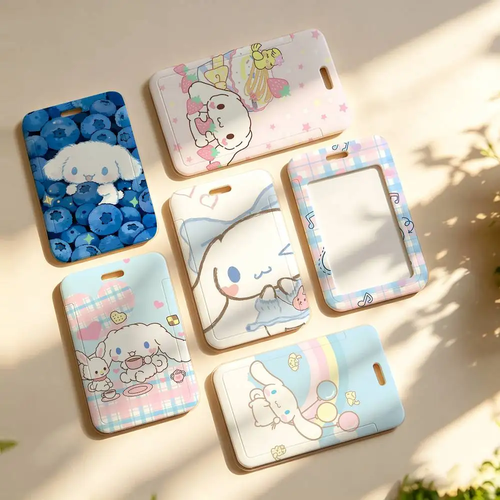 Image of Cute-cInnamOROllS Kawaii NFC kontaktlose Schiebekartenhülle für Studentenausweise, Buskarten, Ausweise und Arbeitsverlaufsbescheide