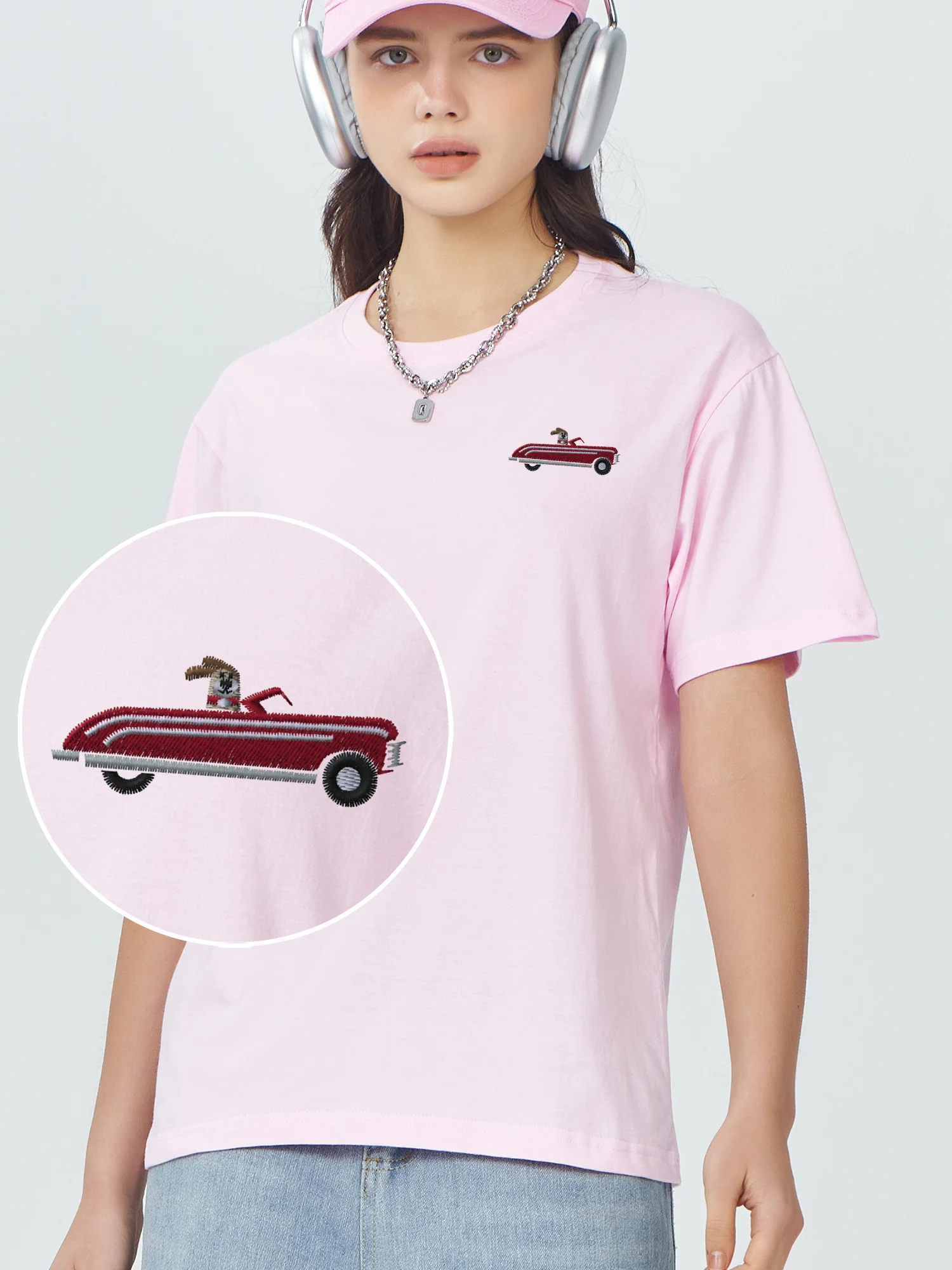 

Speeding Dog Embroidered Tshirt 100% Cotton Embroidery T-Shirts Black Shirt Graphic Tees Men Clothes Tshirts
