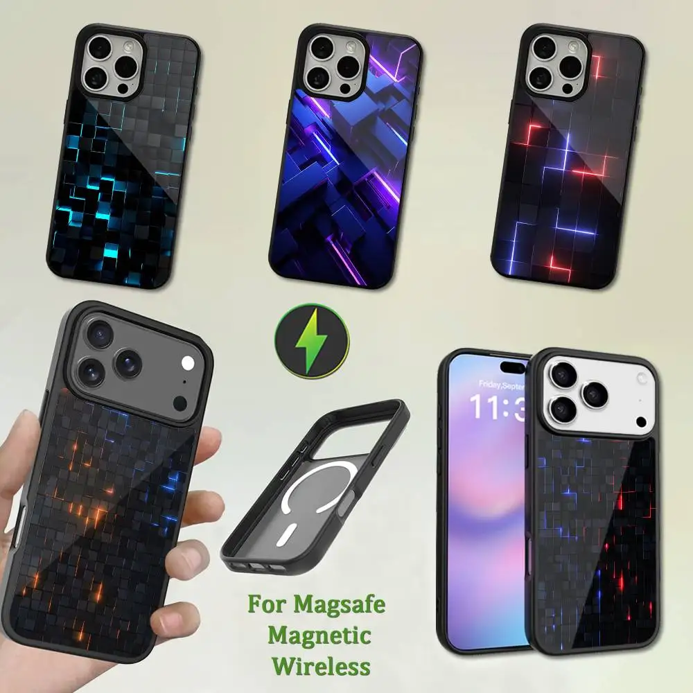 

Cool Style Art Blocks Phone Case For iPhone 13,12,11,16,15,17,14,Pro,Max,Plus,Mini,Magsafe,Magnetic Wireless Charging
