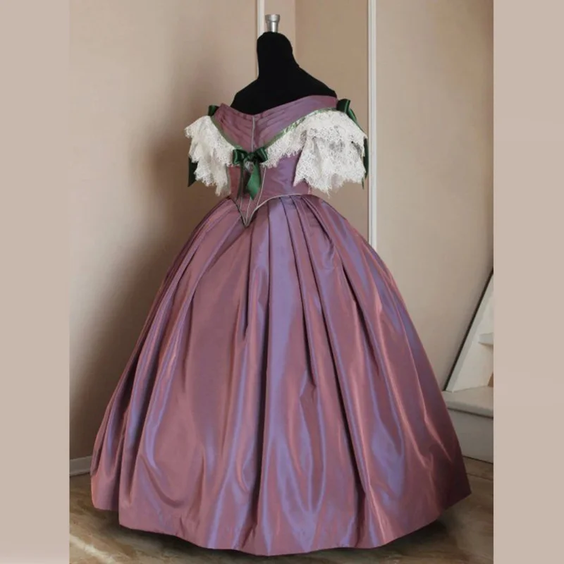 Civil war Theater Southern Belle purple Ball Gown Victorian civil war purple evening dress Renaissance Theater princess dress UY