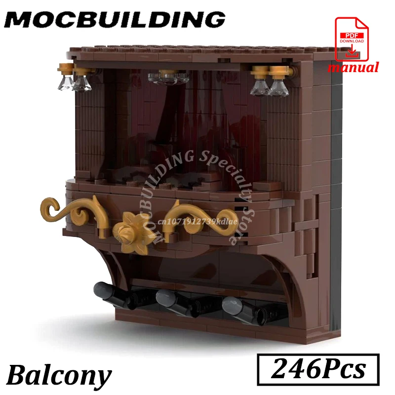 

Балкон для модели Muppet, стенд MOC, строительные блоки, кирпичные игрушки, креативный строительный подарок, подарок