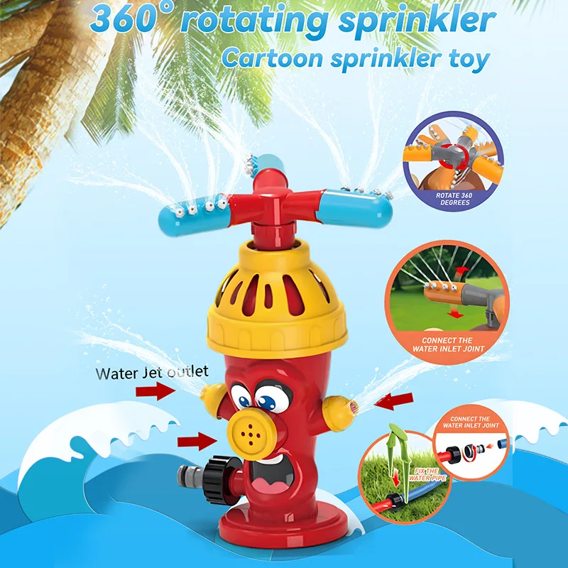 13style Summer Outdoor Sprinkler Snail Cactus Fire Hydrant Tree Garden Lawns Water Rotating Sprinkler Children Water Playing Toy