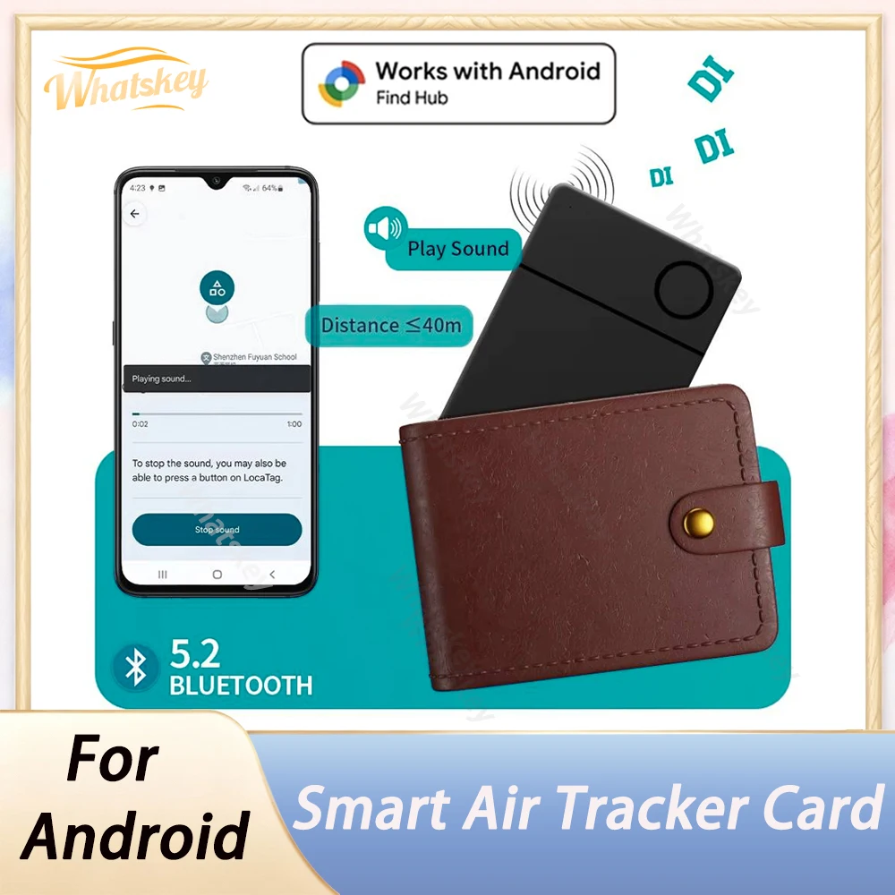 

Смарт-локатор для Android, GPS-трекер, карта позиционирования, кошелек для багажа, паспорта, Bluetooth-карта с защитой от потери, работа для Google Find Hub