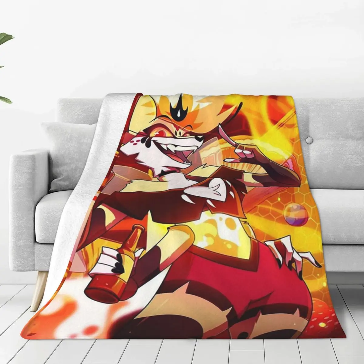 Helluva Boss Beelzebub Blankets Flannel Super Soft Sofa Throw Blankets For Home Bedroom Travel Throws Bedspread Quilt