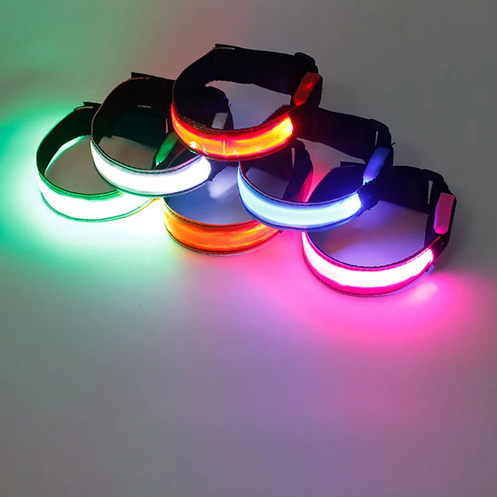 

2 pcs Night Running Armband Light Led Glowing Bracelets For Jogging Wristbands Cycling Reflective Safety Belt Wristbands