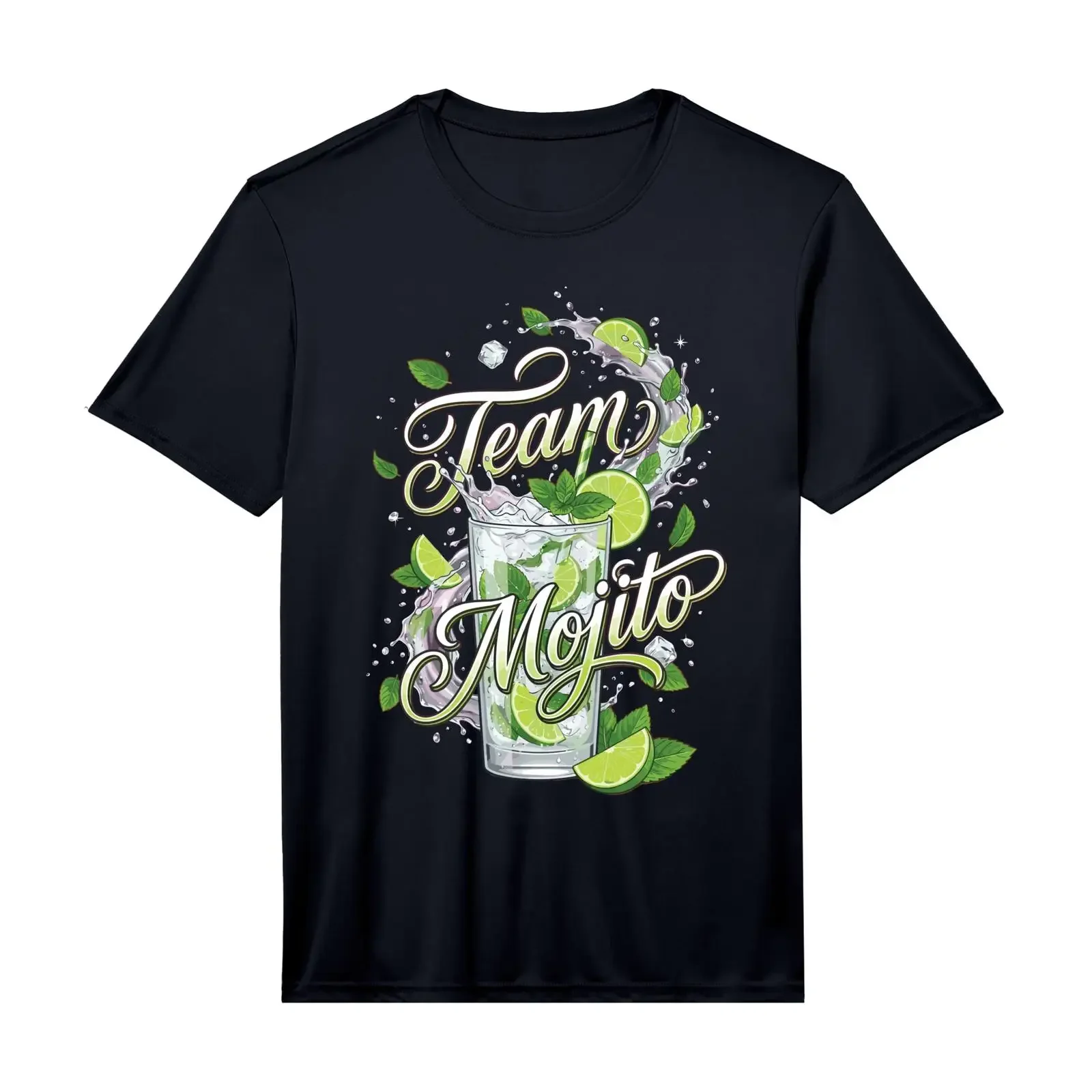 Mens Stag Party Team Mojito Cocktail for Bartender Performance T Shirt vintage Washed Top For Everyday Wear Soft homme Stylish
