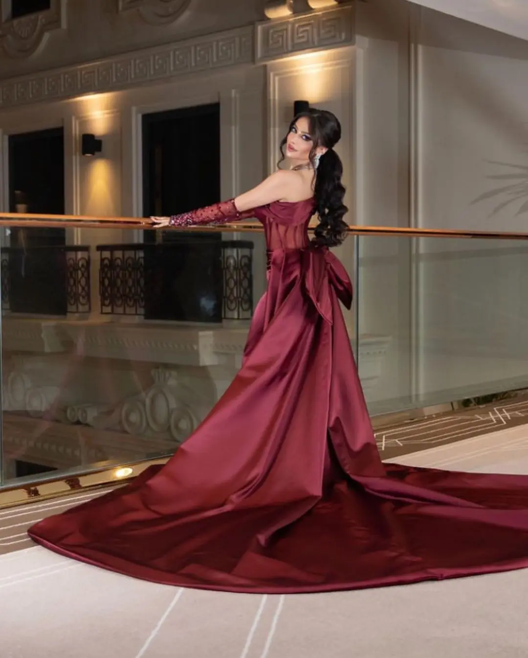 formal missacc dresses Designer Red Sleeveless Lace Chiffon Formal Dress main image 1